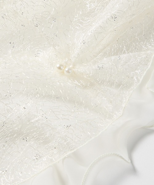 AIMER(エメ)の「ラメレース×シフォンストール(ストール/ショール・レディース・アイボリー/ブラック/ピンク/ベージュ/シルバー/ライトグレー・フリ-)」の16枚目の写真