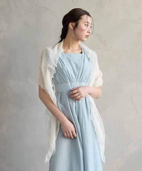 AIMER(エメ)の「ラメレース×シフォンストール(ストール/ショール・レディース・アイボリー/ブラック/ピンク/ベージュ/シルバー/ライトグレー・フリ-)」の14枚目の写真