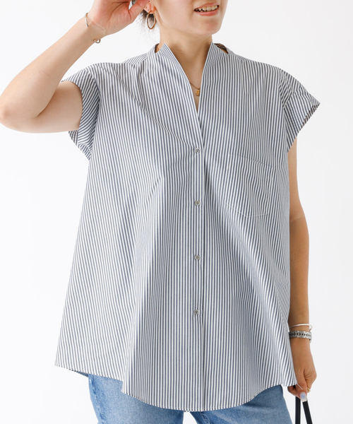 DESIGNWORKS / デザインワークス コットンノースリーブシャツ セール】コットンノースリーブシャツ（シャツ/ブラウス