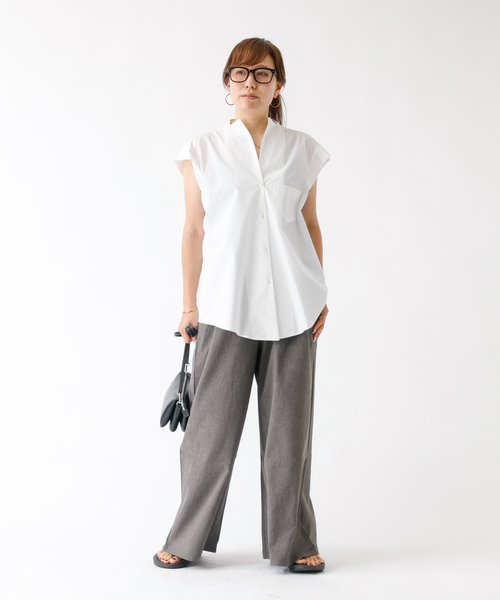 DESIGNWORKS(デザインワークス)の「コットンノースリーブシャツ(シャツ/ブラウス・レディース・ブラック系その他/ブラック/ホワイト・フリー)」の14枚目の写真