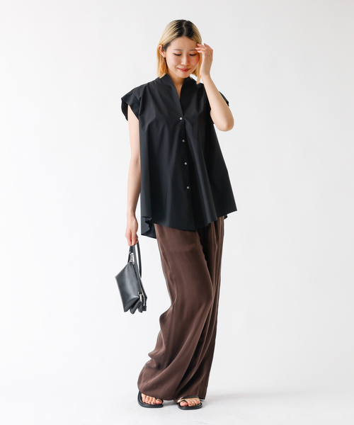 DESIGNWORKS(デザインワークス)の「コットンノースリーブシャツ(シャツ/ブラウス・レディース・ブラック系その他/ブラック/ホワイト・フリー)」の18枚目の写真