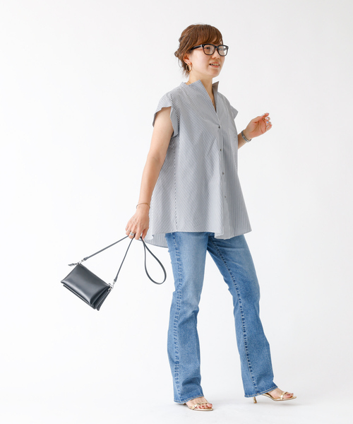 DESIGNWORKS(デザインワークス)の「コットンノースリーブシャツ(シャツ/ブラウス・レディース・ブラック系その他/ブラック/ホワイト・フリー)」の21枚目の写真