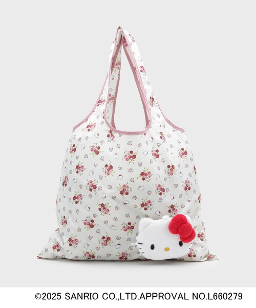 LAURA ASHLEY(ローラアシュレイ)の「【サンリオキャラクターズ コラボ】ハローキティ×ロザンヌ柄 パッカブルトートバッグ(エコバッグ/サブバッグ・レディース・ホワイト系3・00)」の5枚目の写真