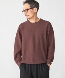 SHIPS:〈手洗い可能〉TEXBRID(R) コットン ウール ピケ クルーネック ニット