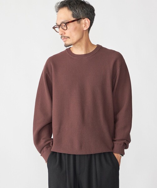 SHIPS:〈手洗い可能〉TEXBRID(R) コットン ウール ピケ クルーネック