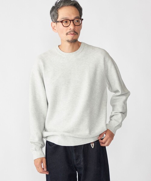 SHIPS:〈手洗い可能〉TEXBRID(R) コットン ウール ピケ クルーネック