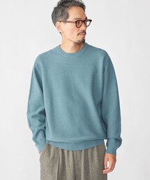 SHIPS:〈手洗い可能〉TEXBRID(R) コットン ウール ピケ クルーネック ニット