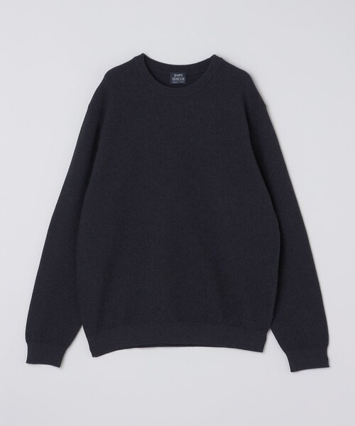 SHIPS:〈手洗い可能〉TEXBRID(R) コットン ウール ピケ クルーネック