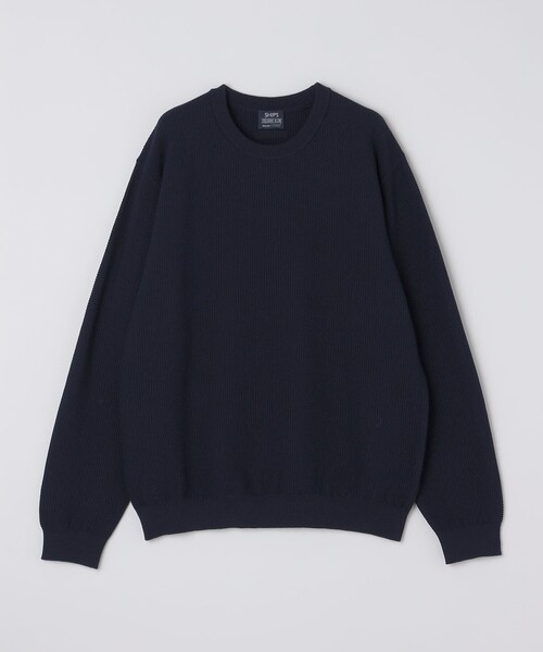 SHIPS:〈手洗い可能〉TEXBRID(R) コットン ウール ピケ クルーネック