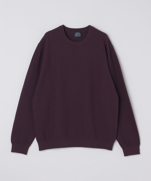 SHIPS:〈手洗い可能〉TEXBRID(R) コットン ウール ピケ クルーネック