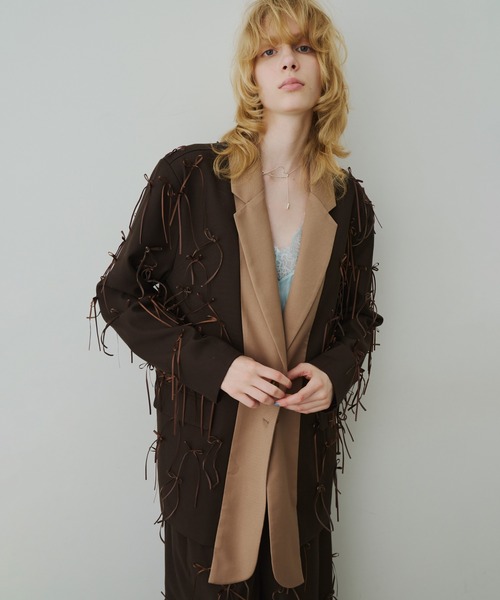 LA BELLE ETUDE（ラベルエチュード）の「many ribbon jacket（テーラードジャケット・レディース・ブラウン/アイボリー/ブラック・0/1）」の17枚目の写真