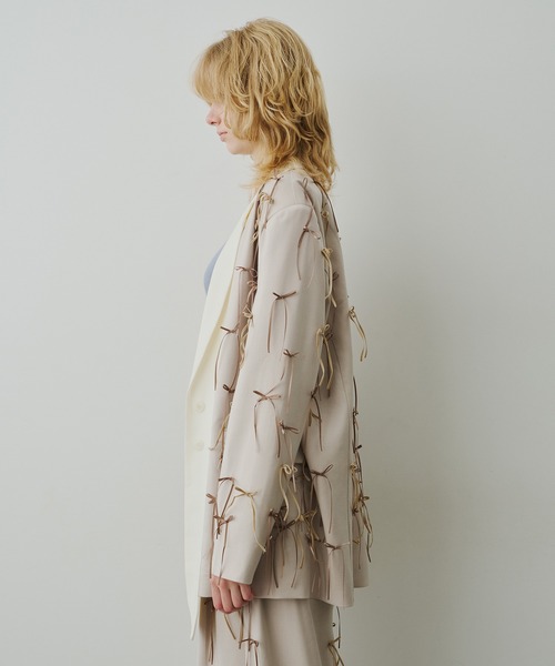 LA BELLE ETUDE（ラベルエチュード）の「many ribbon jacket（テーラードジャケット・レディース・ブラウン/アイボリー/ブラック・0/1）」の15枚目の写真