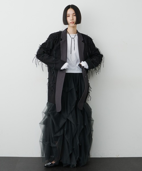 LA BELLE ETUDE（ラベルエチュード）の「many ribbon jacket（テーラードジャケット・レディース・ブラウン/アイボリー/ブラック・0/1）」の6枚目の写真
