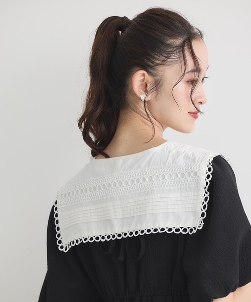 earth music&ecology(アースミュージックアンドエコロジー)の「セーラーカラーレース付け襟(付け襟・レディース・オフホワイト・FREE)」の5枚目の写真