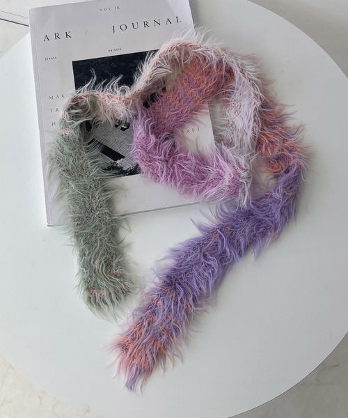 AS KNOW AS plus（アズノゥアズプラス）の「アソート スリムニットマフラー（マフラー・レディース・ベージュ系その他/レオパード/ベージュ系/ピンク系/ホワイト/グリーン系その他/ブルー系その他/ブルー系/グレー/ブラック系その他/ゼブラ/グレー系/ブラック・FREE）」の11枚目の写真