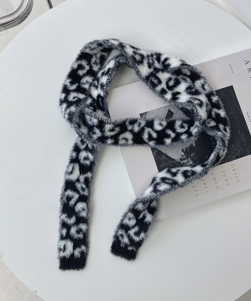 AS KNOW AS plus（アズノゥアズプラス）の「アソート スリムニットマフラー（マフラー・レディース・ベージュ系その他/レオパード/ベージュ系/ピンク系/ホワイト/グリーン系その他/ブルー系その他/ブルー系/グレー/ブラック系その他/ゼブラ/グレー系/ブラック・FREE）」の12枚目の写真