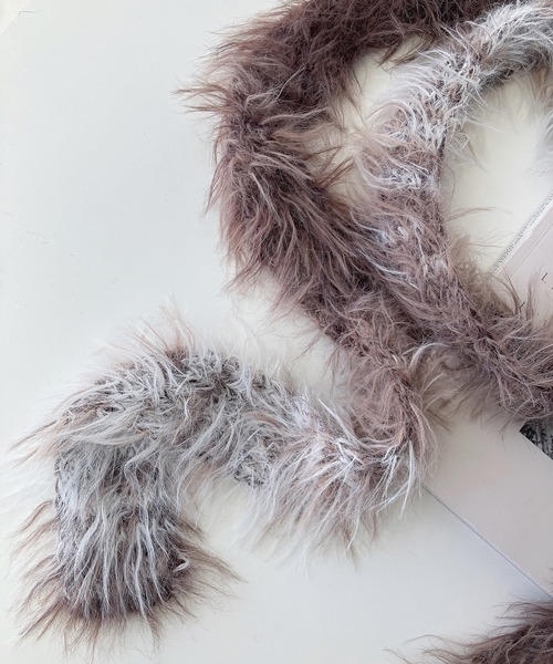 AS KNOW AS plus（アズノゥアズプラス）の「アソート スリムニットマフラー（マフラー・レディース・ベージュ系その他/レオパード/ベージュ系/ピンク系/ホワイト/グリーン系その他/ブルー系その他/ブルー系/グレー/ブラック系その他/ゼブラ/グレー系/ブラック・FREE）」の21枚目の写真