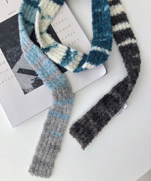 AS KNOW AS plus（アズノゥアズプラス）の「アソート スリムニットマフラー（マフラー・レディース・ベージュ系その他/レオパード/ベージュ系/ピンク系/ホワイト/グリーン系その他/ブルー系その他/ブルー系/グレー/ブラック系その他/ゼブラ/グレー系/ブラック・FREE）」の17枚目の写真