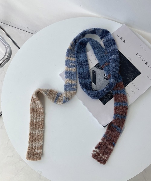 AS KNOW AS plus（アズノゥアズプラス）の「アソート スリムニットマフラー（マフラー・レディース・ベージュ系その他/レオパード/ベージュ系/ピンク系/ホワイト/グリーン系その他/ブルー系その他/ブルー系/グレー/ブラック系その他/ゼブラ/グレー系/ブラック・FREE）」の16枚目の写真