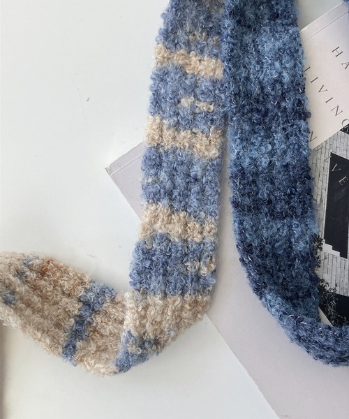 AS KNOW AS plus（アズノゥアズプラス）の「アソート スリムニットマフラー（マフラー・レディース・ベージュ系その他/レオパード/ベージュ系/ピンク系/ホワイト/グリーン系その他/ブルー系その他/ブルー系/グレー/ブラック系その他/ゼブラ/グレー系/ブラック・FREE）」の14枚目の写真