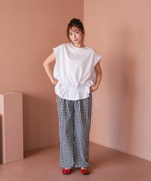 DONOBAN（ドノバン）の「ギンガムタックパンツ（その他パンツ・レディース・ブラック・LONG/SHORT）」の8枚目の写真