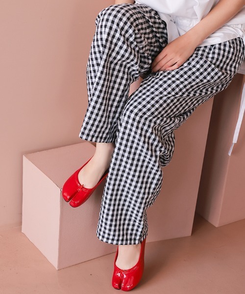 DONOBAN（ドノバン）の「ギンガムタックパンツ（その他パンツ・レディース・ブラック・LONG/SHORT）」の9枚目の写真