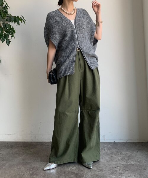 新色追加/WEB限定】 ダブルジップ変形ベスト（カーディガン