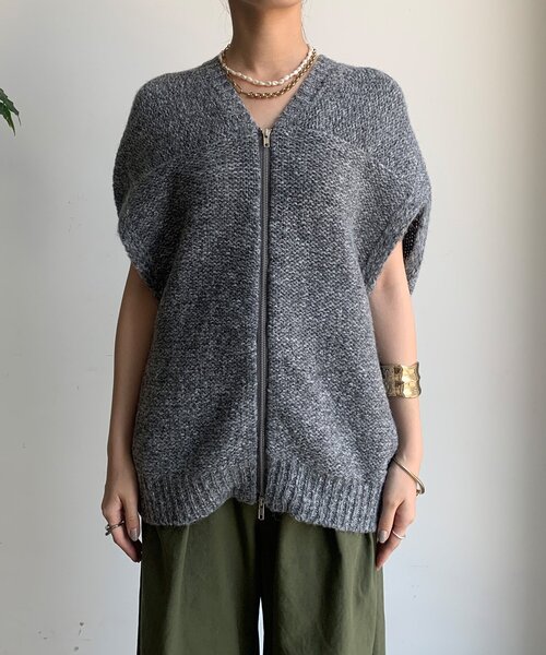 新色追加/WEB限定】 ダブルジップ変形ベスト（カーディガン/ボレロ