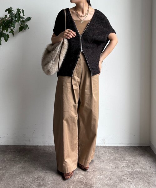 新色追加/WEB限定】 ダブルジップ変形ベスト（カーディガン/ボレロ