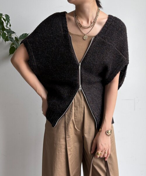 新品☆DOU DOU【WEB限定】 ダブルジップ変形ベスト 新色追加/WEB限定】 ダブルジップ変形ベスト | DOUDOU(ドゥドゥ