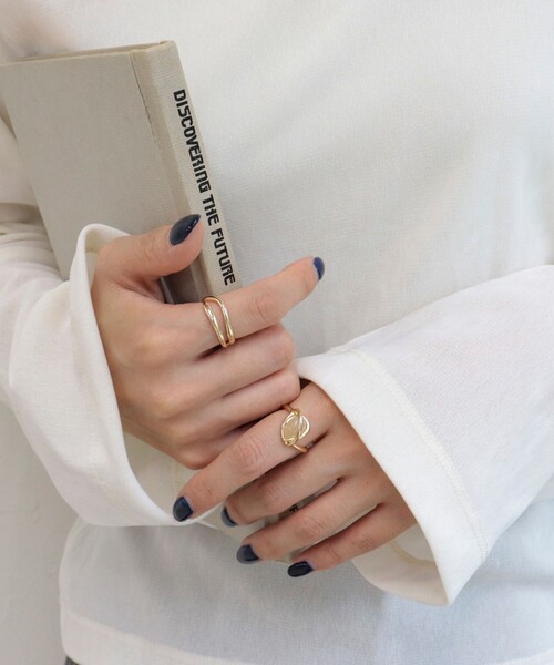 fredy emue(フレディエミュ)の「フェイクストーン2セットリング(リング・レディース・ブルー/キナリ/ミント・FREE)」の4枚目の写真