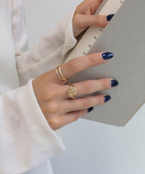 fredy emue(フレディエミュ)の「フェイクストーン2セットリング(リング・レディース・ブルー/キナリ/ミント・FREE)」の5枚目の写真