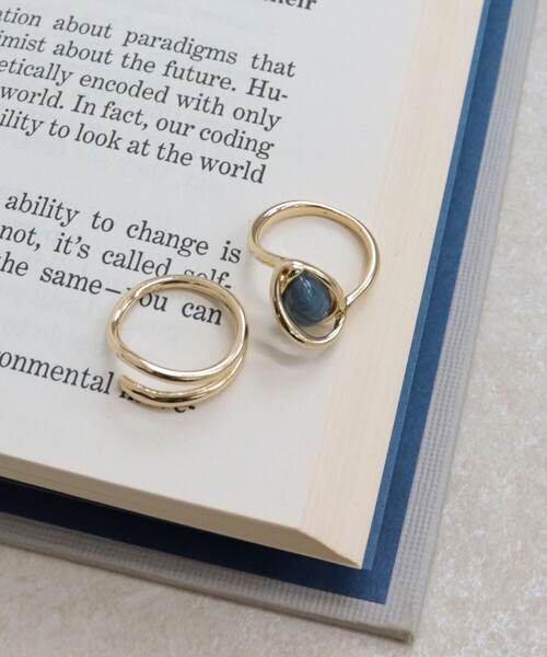 fredy emue(フレディエミュ)の「フェイクストーン2セットリング(リング・レディース・ブルー/キナリ/ミント・FREE)」の7枚目の写真