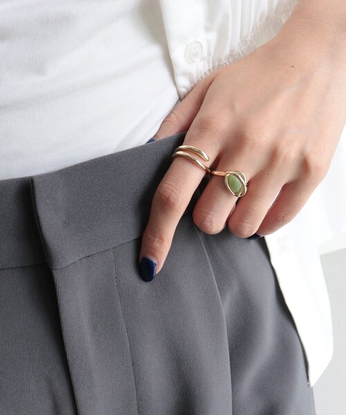 fredy emue(フレディエミュ)の「フェイクストーン2セットリング(リング・レディース・ブルー/キナリ/ミント・FREE)」の8枚目の写真