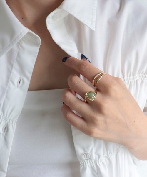 fredy emue(フレディエミュ)の「フェイクストーン2セットリング(リング・レディース・ブルー/キナリ/ミント・FREE)」の9枚目の写真