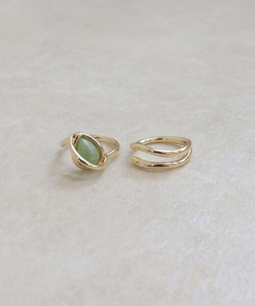 fredy emue(フレディエミュ)の「フェイクストーン2セットリング(リング・レディース・ブルー/キナリ/ミント・FREE)」の12枚目の写真