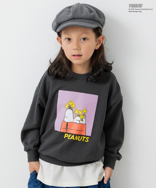 PEANUTS（ピーナッツ）の「〈ピーナッツ〉裏毛トレーナー（スウェット・キッズ・ブラック/チャコールグレー/ホワイト/オートミール・140/150/160/100/110/120/130）」の3枚目の写真