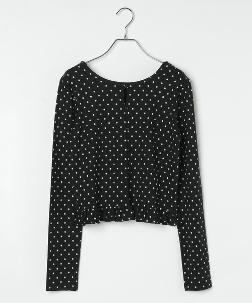 3.3 Field Trip （3.3フィールドトリップ）の「3.3 Field Trip／ドットフリルカーディガン（カーディガン/ボレロ・レディース・ブラック/ホワイト・FREE）」の3枚目の写真