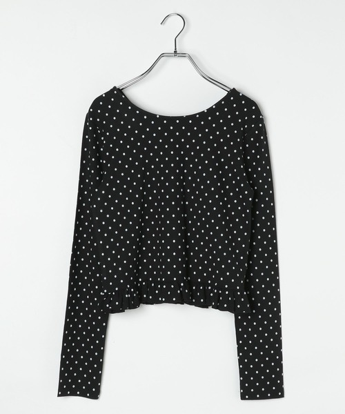 3.3 Field Trip （3.3フィールドトリップ）の「3.3 Field Trip／ドットフリルカーディガン（カーディガン/ボレロ・レディース・ブラック/ホワイト・FREE）」の4枚目の写真