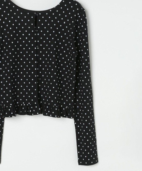 3.3 Field Trip （3.3フィールドトリップ）の「3.3 Field Trip／ドットフリルカーディガン（カーディガン/ボレロ・レディース・ブラック/ホワイト・FREE）」の6枚目の写真