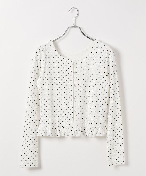 3.3 Field Trip （3.3フィールドトリップ）の「3.3 Field Trip／ドットフリルカーディガン（カーディガン/ボレロ・レディース・ブラック/ホワイト・FREE）」の19枚目の写真