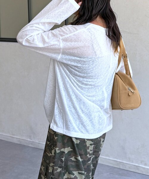 CPCM(シーピーシーエム)の「スラブシアーロンT(Tシャツ/カットソー・レディース・ブルー系その他/ブラック/ホワイト系その他/ベージュ系その他/レッド系その他/オフホワイト・MEDIUM/LARGE)」の14枚目の写真