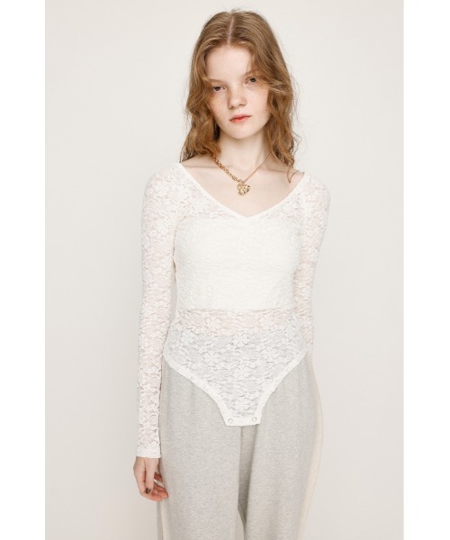 LACE BODY SUITS レース ボディスーツ 秋服（Tシャツ/カットソー