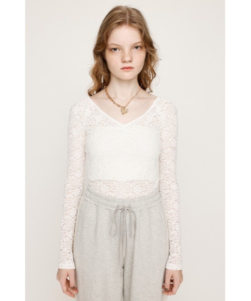 水色レースボディスーツ EL82 NEW BRIDGE】Super110's ピンドットスーツ