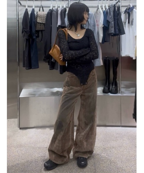 JOSEMOON LACE BODY SUITSレースボディスーツ 美品タグ付き セール】LACE BODY SUITS レース ボディスーツ 秋服（Tシャツ