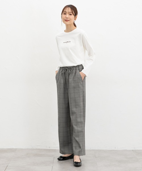 Honeys(ハニーズ)の「ロゴ刺繍Tシャツ(Tシャツ/カットソー・レディース・グリーン/ブラウン/ベージュ/ブラック/オフホワイト・L/LL/M/S)」の8枚目の写真