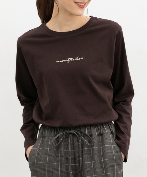 Honeys(ハニーズ)の「ロゴ刺繍Tシャツ(Tシャツ/カットソー・レディース・グリーン/ブラウン/ベージュ/ブラック/オフホワイト・L/LL/M/S)」の17枚目の写真