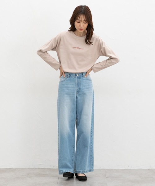 Honeys(ハニーズ)の「ロゴ刺繍Tシャツ(Tシャツ/カットソー・レディース・グリーン/ブラウン/ベージュ/ブラック/オフホワイト・L/LL/M/S)」の16枚目の写真