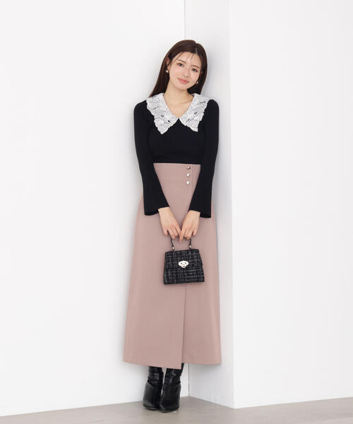 PROPORTION BODY DRESSING（プロポーションボディドレッシング）の「レース襟付きニット / 1215270923（ニット/セーター・レディース・ブラック/ピンク/ダークグレー・FREE）」の9枚目の写真