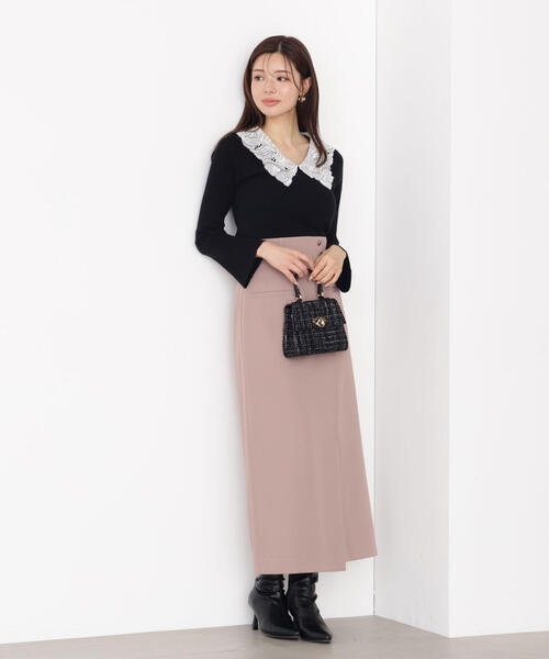 PROPORTION BODY DRESSING（プロポーションボディドレッシング）の「レース襟付きニット / 1215270923（ニット/セーター・レディース・ブラック/ピンク/ダークグレー・FREE）」の10枚目の写真